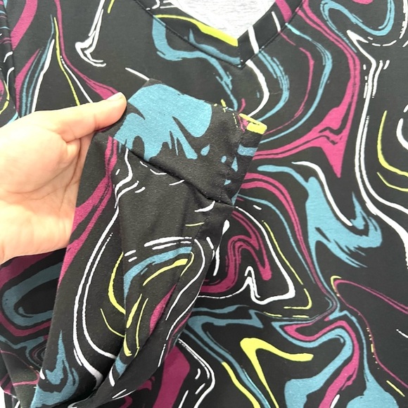 LuLaRoe Black Dress with Colorful‎ Swirl Pattern XL - Picture 6 of 9